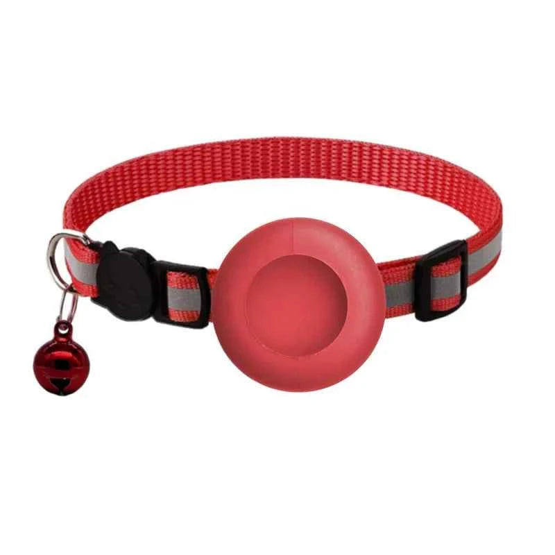 Cute Cat Collar Airtag Breakaway Reflective Kitten Collar with Bell for Apple Air Tag Holder Bell Nylon Silicone Collar for Cats