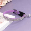 Soft Pink Suede Leather Cat Collar - Bling Rhinestone Design with Bell, Safety Breakaway & Adjustable XS/S for Cats & Puppies
