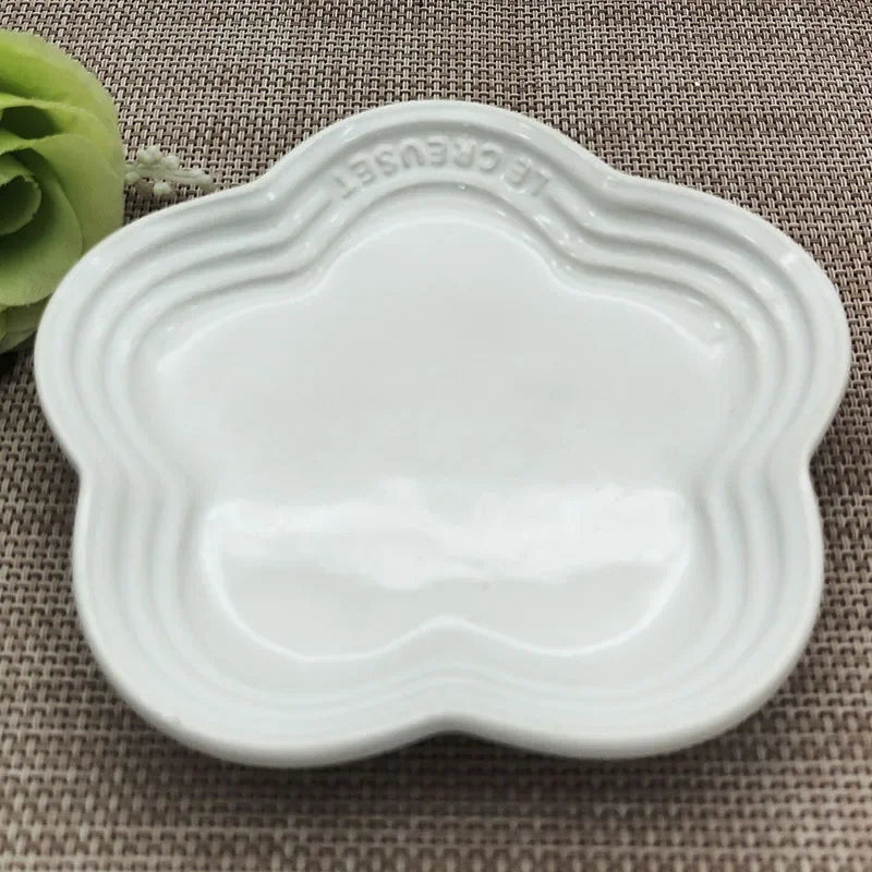 14cm Plum Blossom Small Plate Sauce Plates French Cool Color Cake Dish Gradual Spit Bone Dishs Tableware Ceramic Dessert