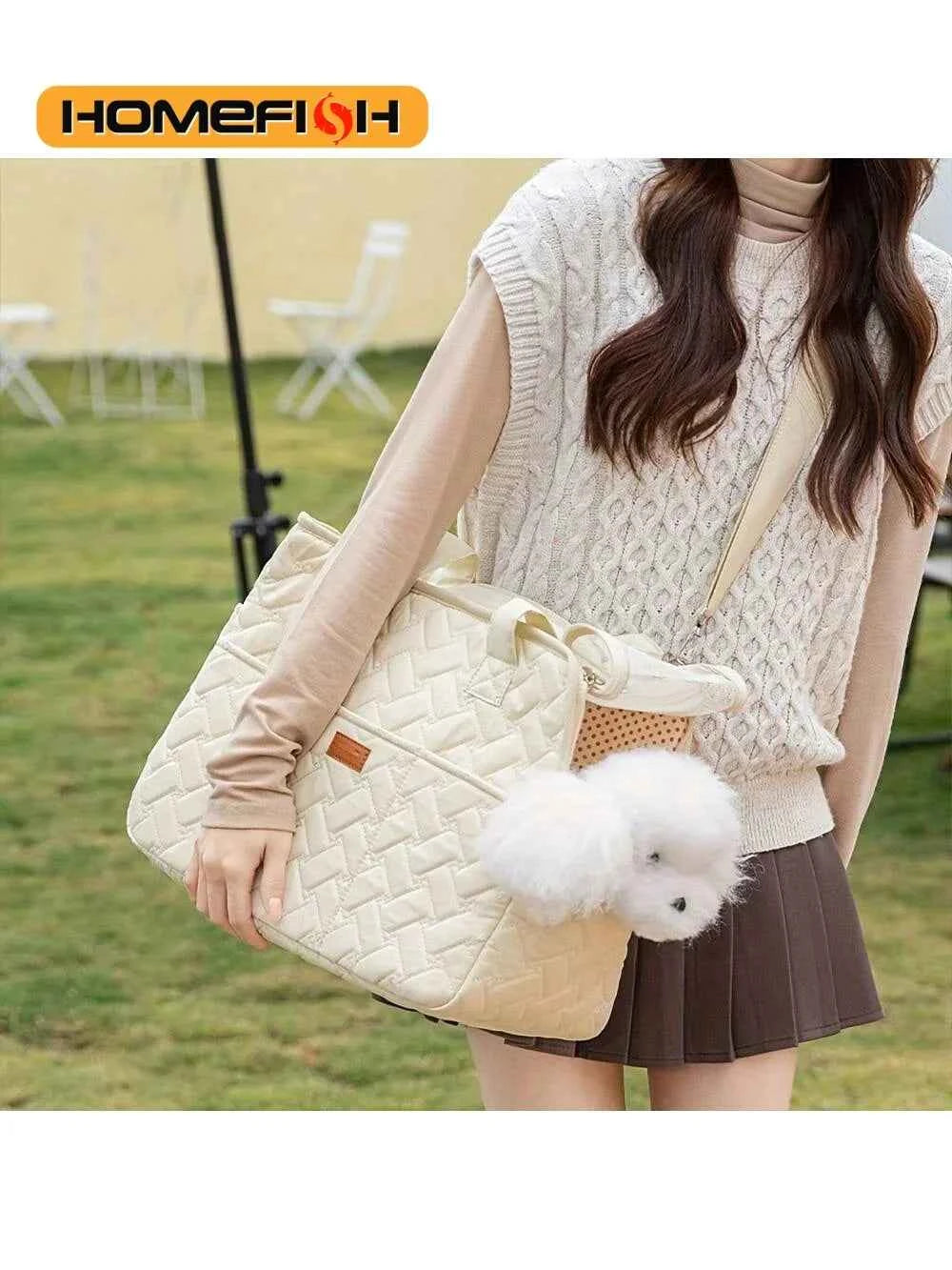 Pet cat dog tote bag, no escape, portable, multifunctional, large capacity, breathable, horizontal bag, portable soft bag