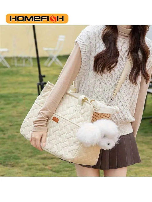 Pet cat dog tote bag, no escape, portable, multifunctional, large capacity, breathable, horizontal bag, portable soft bag