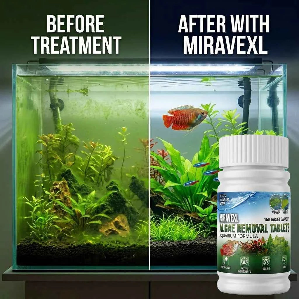 150 Tablets Fish Tank Algae Remover Aquarium Cleaner Rapid Green Water Treatment Algae Control Chips for Pond & Tank