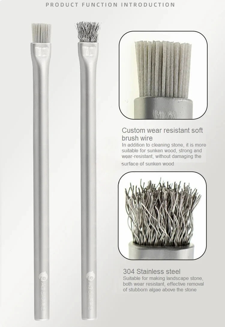 Aquapro Algae Brush Cleaning Brush Fish Tanks And Aquariums Tool Stainless Steel Water Plant ADA Quality Algae Remover Cleaner