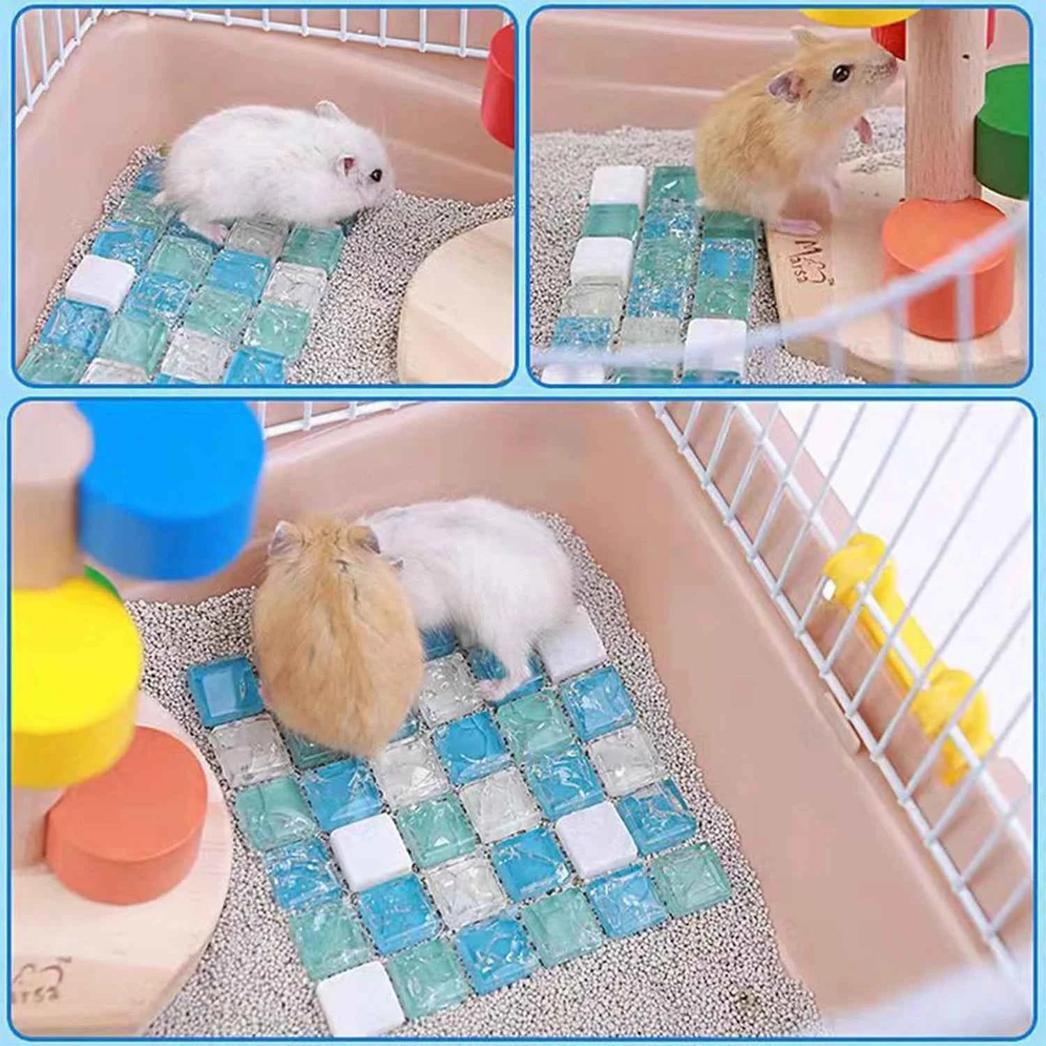 1Pc Small Pets Hamster Summer Cooling Pad Natural Crystal Ore Cool Mat Resin Cooler Beds for Guinea Pig Hamster Rabbit Accessory