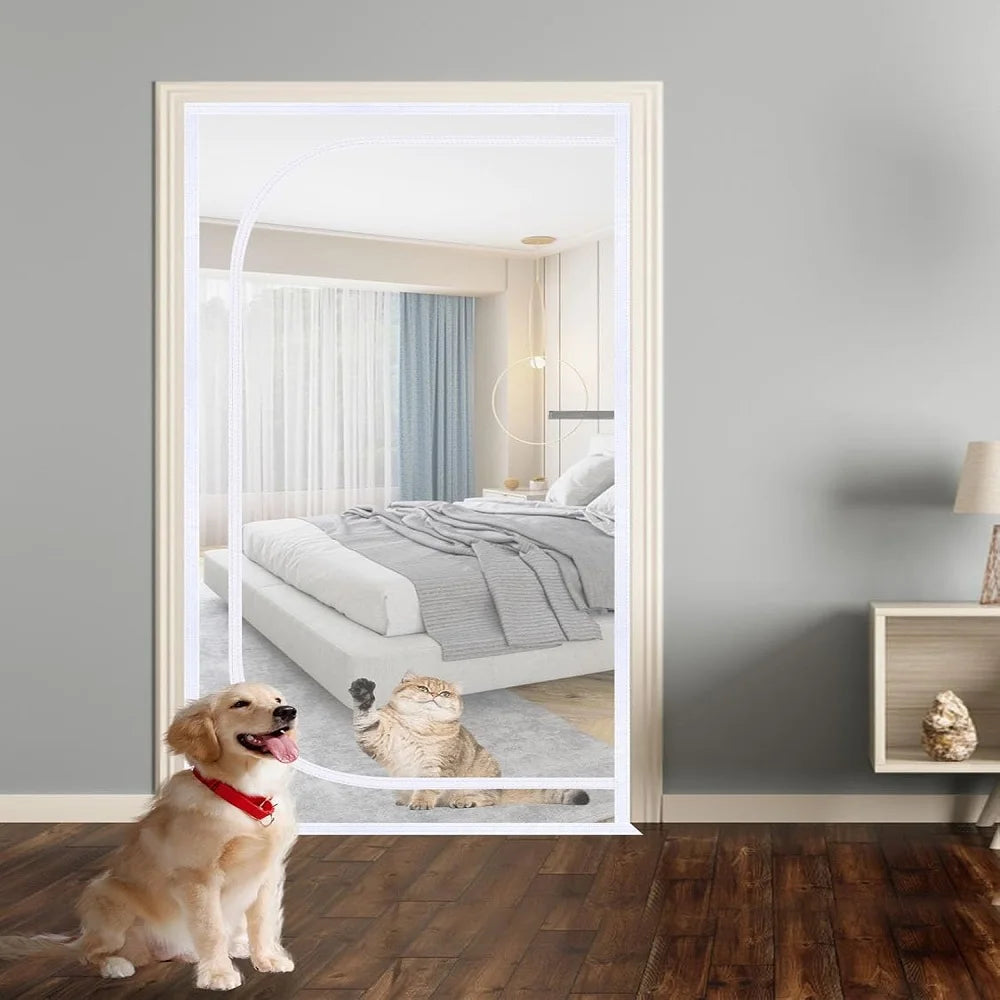 Reinforced cat screen door, durable cat protection mesh screen for home living room kitchen bedroom door - Play Paws Toys