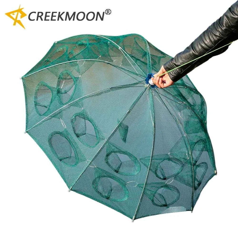 Automatic Fishing Trap Net Umbrella-Shape Capable of Catching Fish Shrimps Crabs Foldable Cages Set Simple Happy Fishing Gear