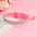 Soft Pink Suede Leather Cat Collar - Cute Bling Rhinestone Design, with Bell & Safety Breakaway Buckle, Adjustable XS/S Sizes