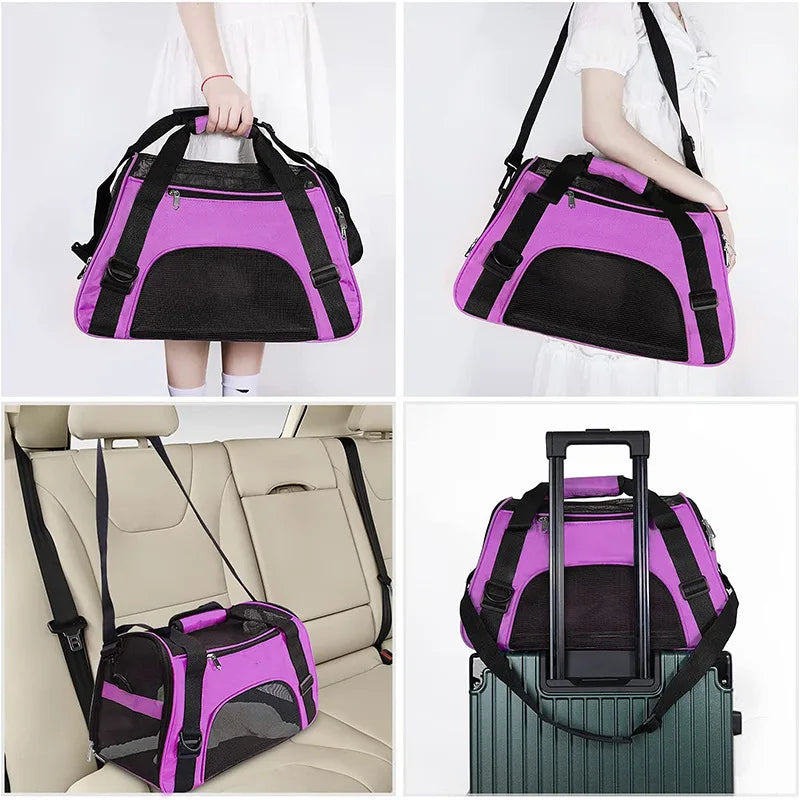 Cat Bags Portable Dog Carrier Bag Mesh Breathable Pet Puppy Travel Bags for Small Dogs Foldable Cats Handbag Bag Transport Bag - Play Paws Toys