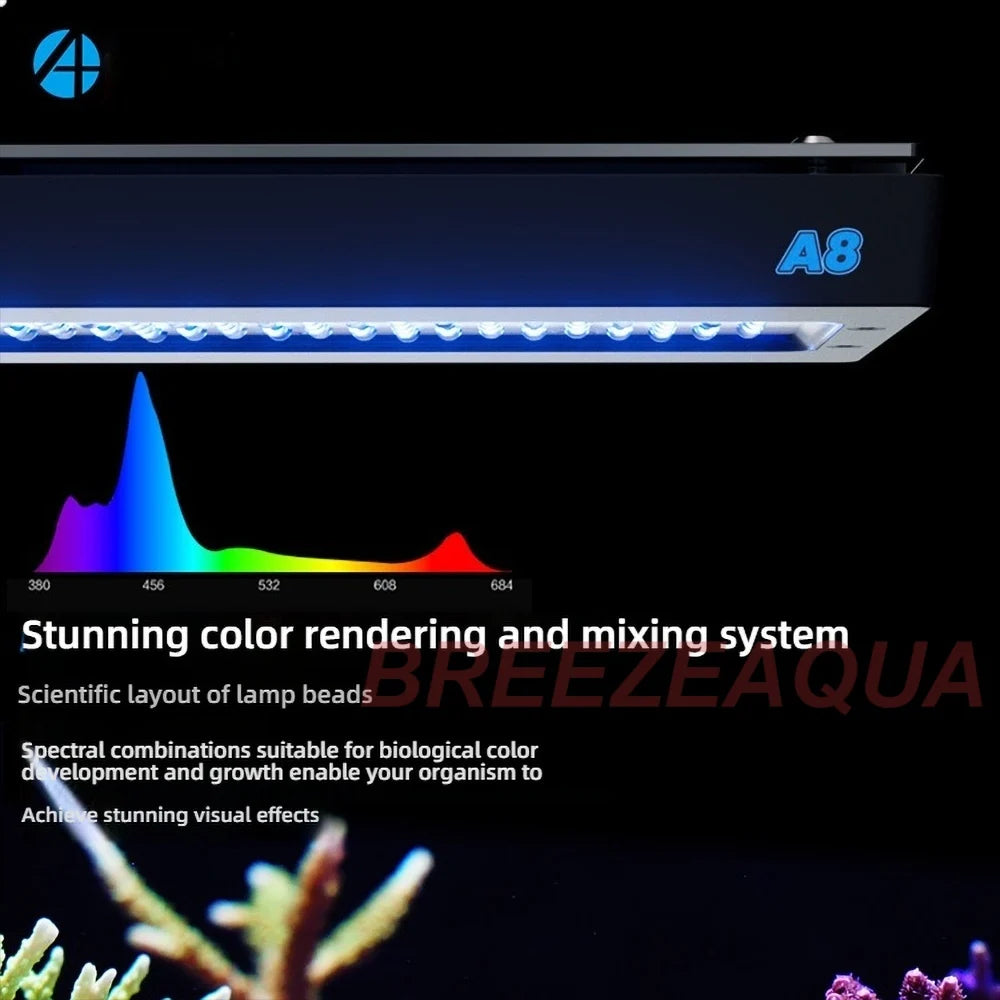 A8pro Blue II Max  240W Full Spectrum WiFi APP Controlled Coral LED Light Reef Marine Aquarium Light with CREE LED Beads