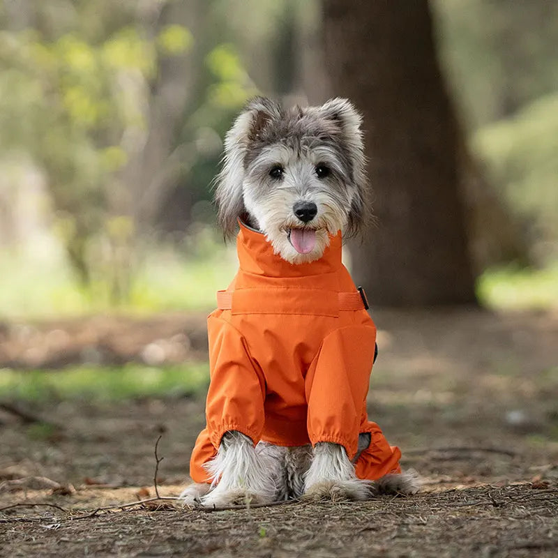 Dog Raincoat With Harness Waterproof Jacket for Small Dogs Adjustable Reflective Dog Rain Overalls Four legged raincoat Pet Rain