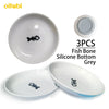 Oitabi 3PCS No Spill Cat Bowls Sets, Cat Food Bowl, Anti Whisker Fatigue Ceramic Cat Dishes Set, Shallow Wide Kitten Plates - Play Paws Toys