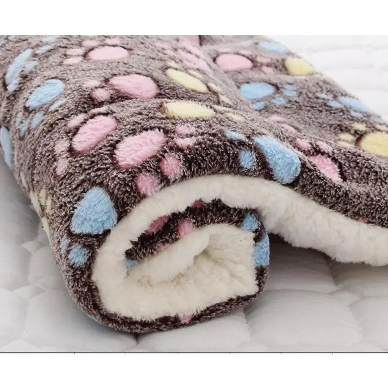 Pet Sleeping Mat Dog Bed Cat Bed Soft Hair Thickened Blanket Pad Fleece Home Washable Warm Bear Pattern Blanket Pet Supplies - Play Paws Toys