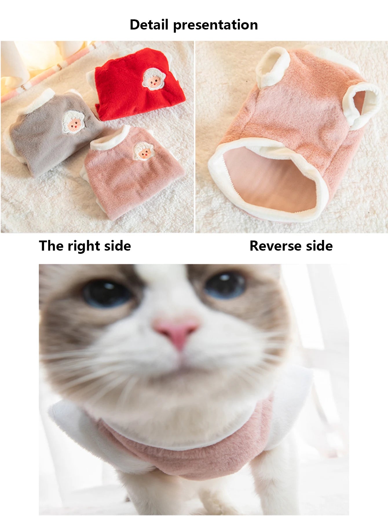 Soft Cat Clothes For Small Medium Dog Cats Pets Warm Kittens Clothes for Winter Kitten Small Kitten Stuff Clothing Vests - Play Paws Toys