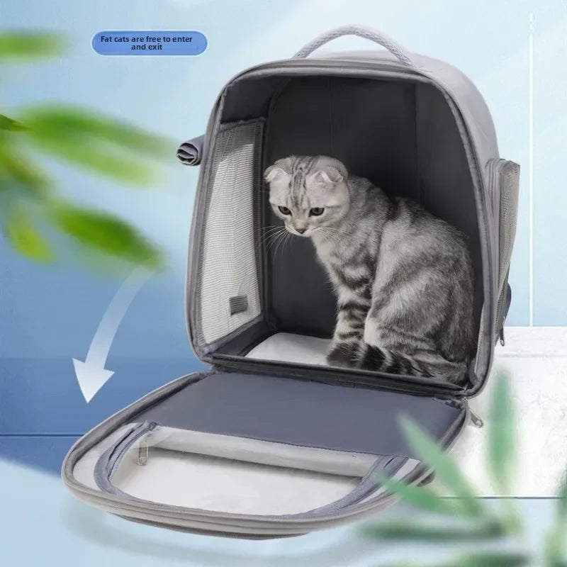 Large Capacity Breathable Mesh Portable Foldable Pet Carrier Backpack for Dog and Cat Outdoor Travel Camping Hiking Supplies - Play Paws Toys