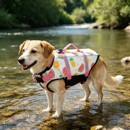 Summer Dog Life Jacket Reflective Adjustable Large Dogs Swimwear Safety Vest Surfing Sailboat Enhanced Buoyancy Pet Lifejackets