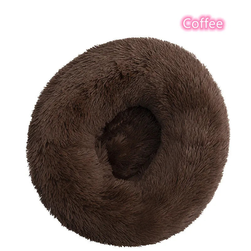 Super Soft Pet Cat Bed Plush Full Size Washable Calm Bed Donut Bed Comfortable Sleeping Artifact Suitable For Winter - Play Paws Toys