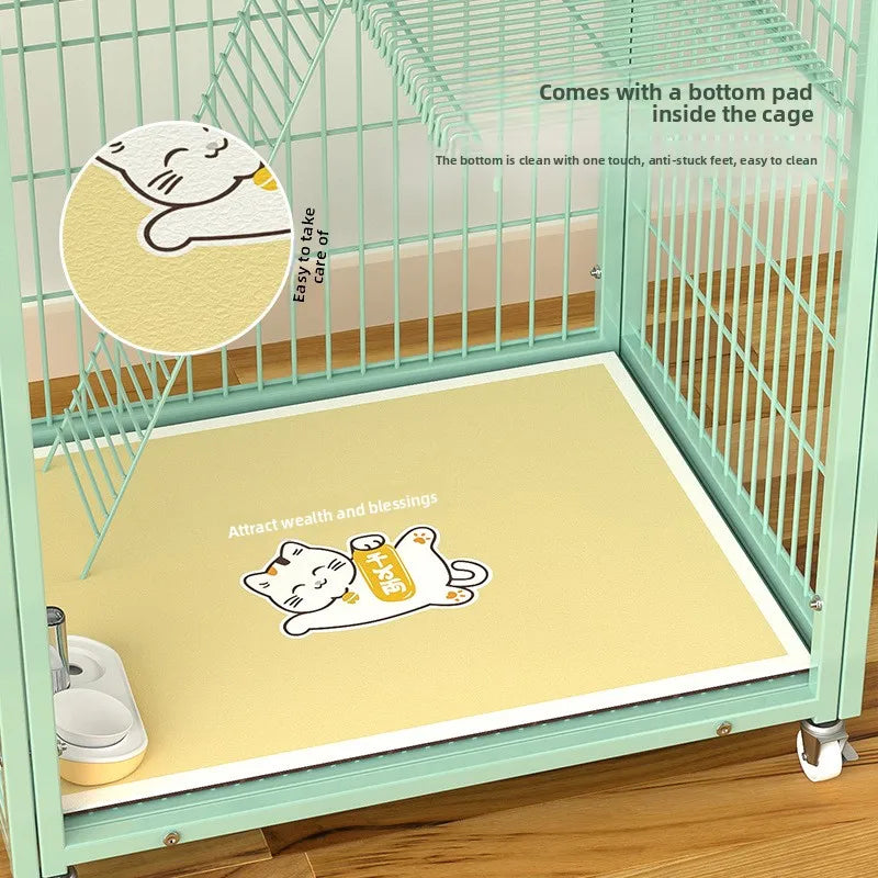 Large Metal Cat Cage with Wheels Multi-Level Pet Playpen Indoor Cat Kennel with Platforms and Ramps for Kittens and Adult Cats - Play Paws Toys