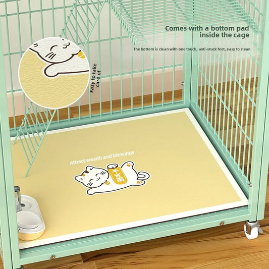 Large Metal Cat Cage with Wheels Multi-Level Pet Playpen Indoor Cat Kennel with Platforms and Ramps for Kittens and Adult Cats - Play Paws Toys