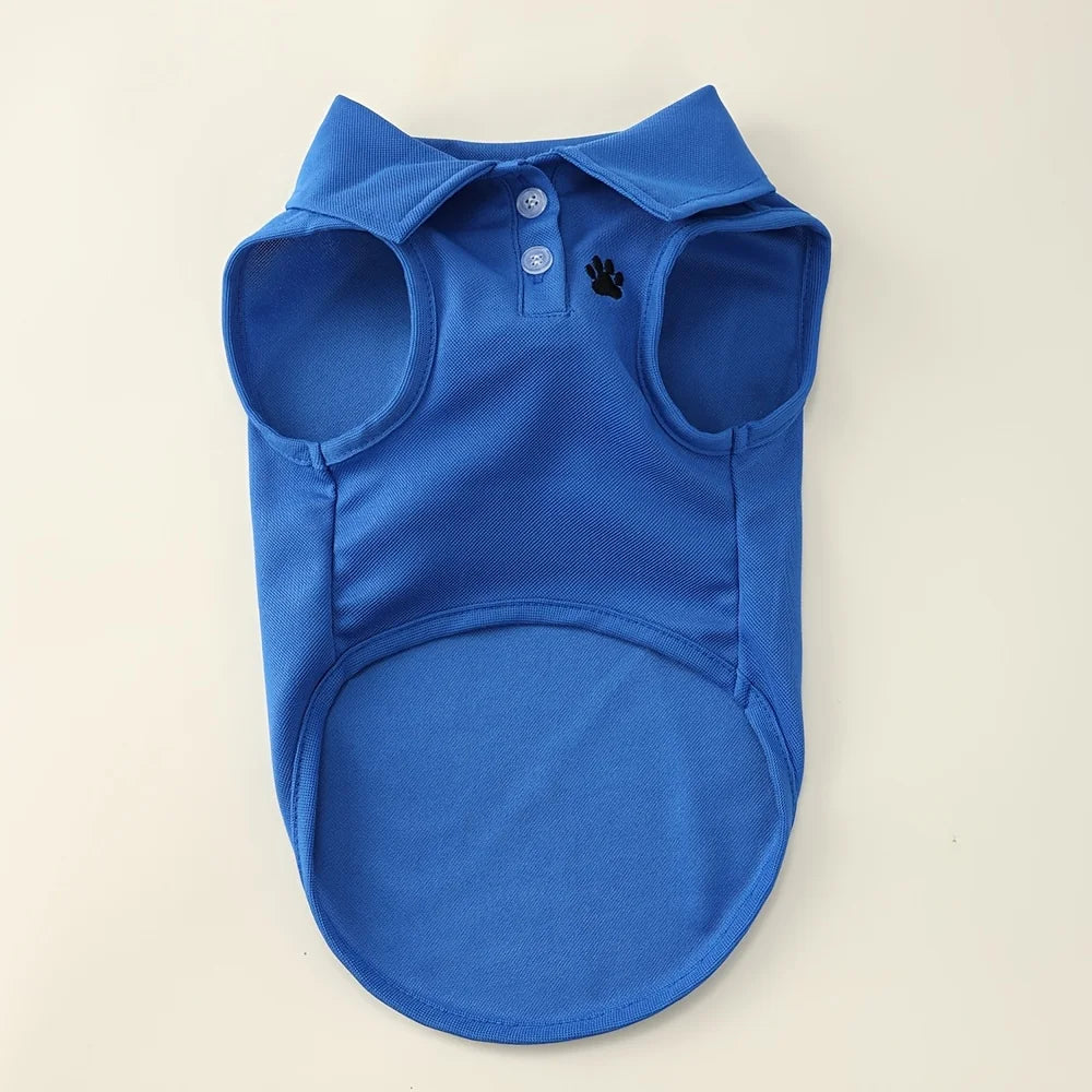 Pet Dog Polo Shirt Casual Solid Color Sports Vest Breathable Summer Clothes for Small Medium Dogs Tennis Golf Outfit