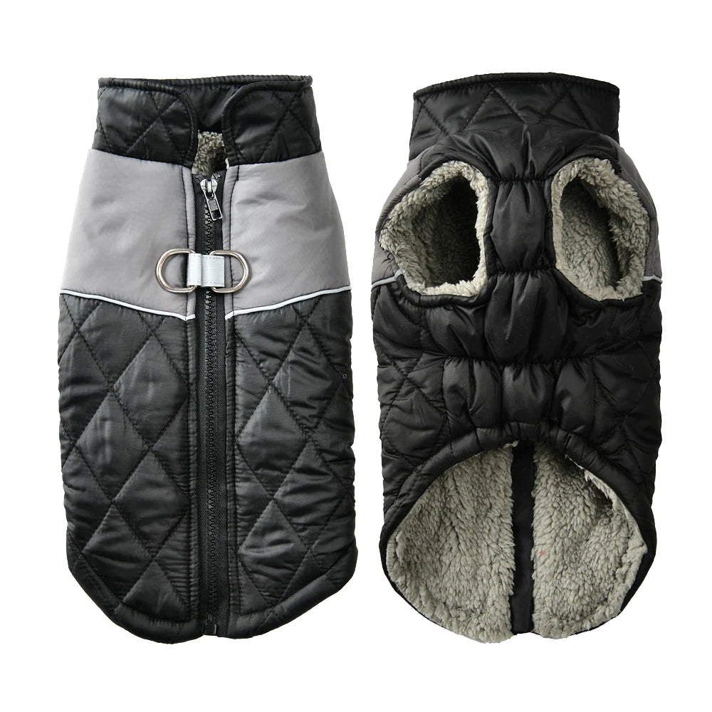 Fleece Warm Dog Clothes For Small Medium Dogs Cats Winter Elasticity Windproof With D-ring Puppy Jacket Chihuahua Pet Costume