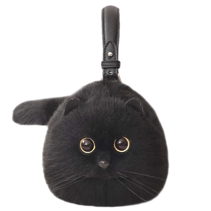 One Shoulder Bag Female Design Small Man Messenger Bag Versatile Hand Made Autumn and Winter Plush Cute Cat Bag - Play Paws Toys