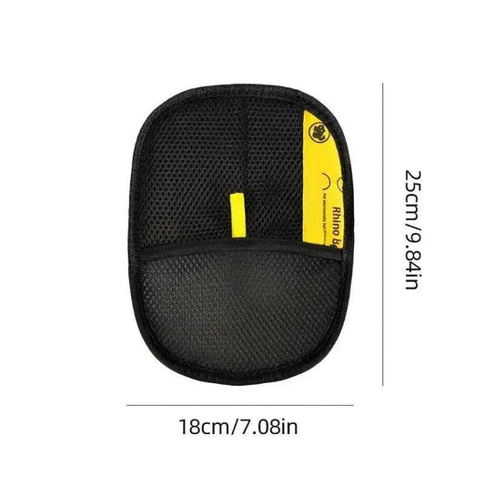 Large Polypropylene Pet Grooming Gloves Black With Yellow Accents Static Adsorb Hair Cleaning Mitt For Cat Daily Grooming Care