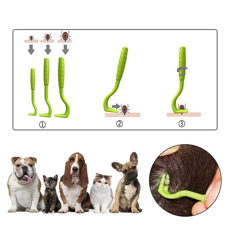 3Pack Flea Remover Hook Tick Remover Tweezer Tick Pull Pet Cat Dog Tick Clamp Accessaries Pet Mite Flea Extractor Dog Accessarie