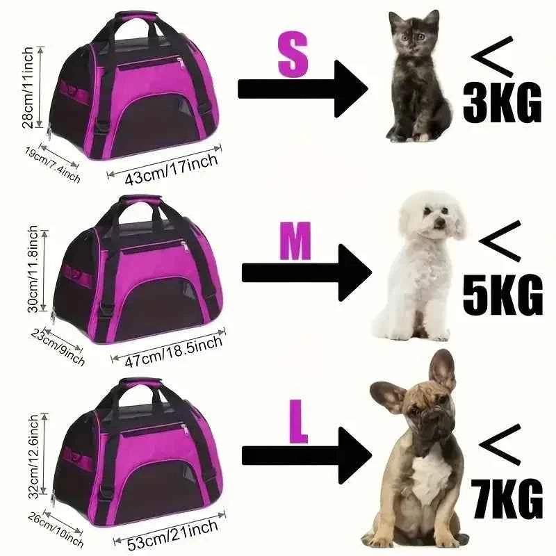 Cat Bags Portable Dog Carrier Bag Mesh Breathable Foldable Cats Carrier Bag Travel Breathable Transport Handbag