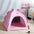 Pet Tent Bed Removable Cat Sofa Basket Canvas Semi-enclosed Cat House Dog Cave Hut Cat Sleeping Bed for Room Decor Pet Supplies - Play Paws Toys