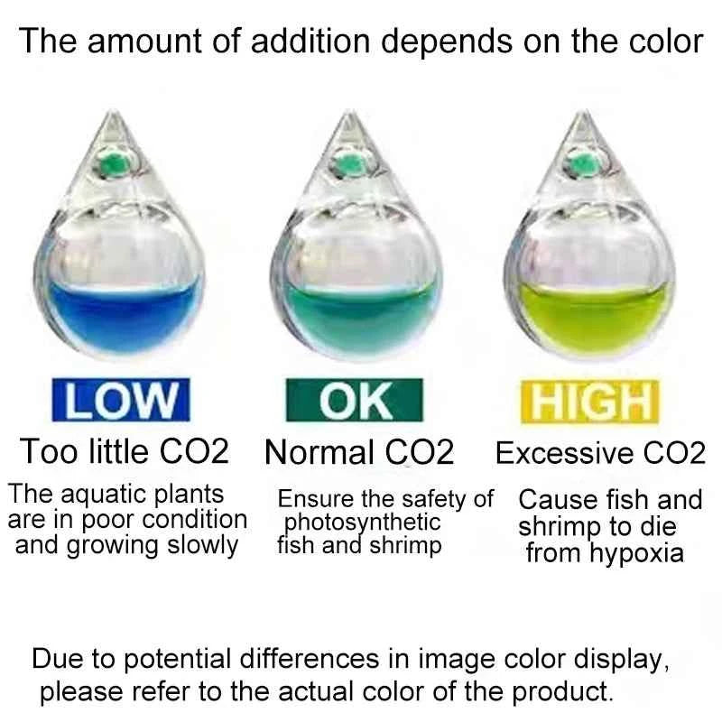 Aquarium CO2 Indicator DIY Fish Tank Glass Liquid Tester Monitor Plants Grass CO2 System Concentration Drop Checker Kit 15ml