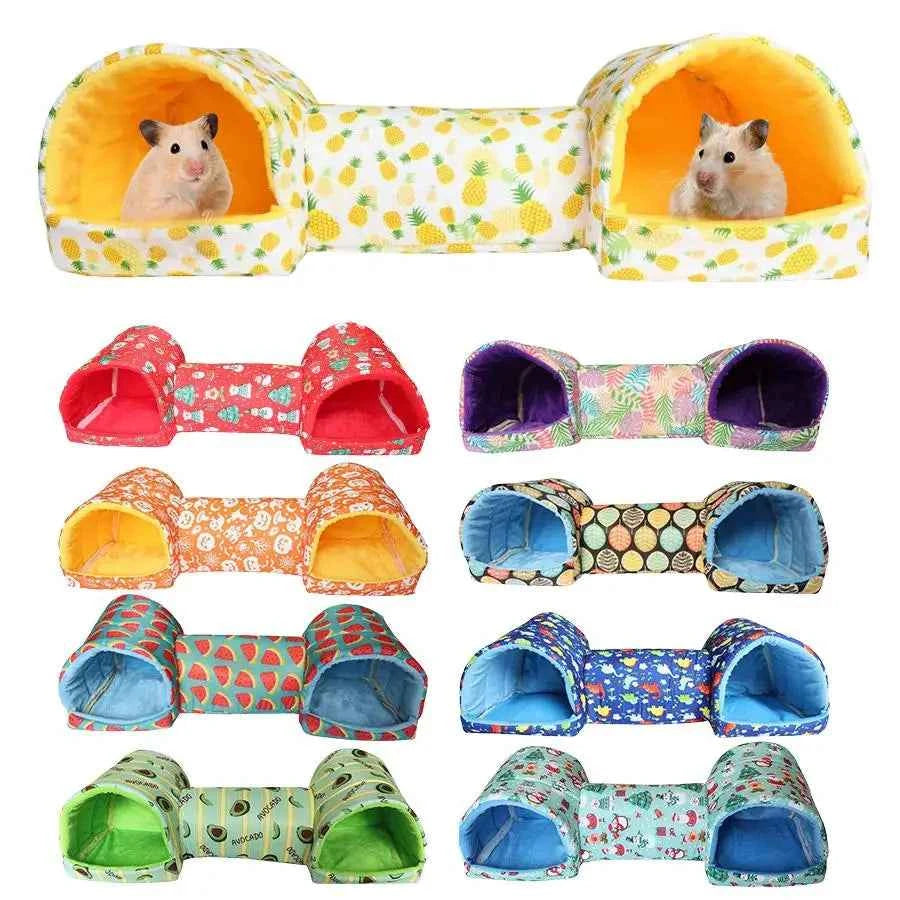 Hamster Rodents Hideaway Toy Gerbil Bed Hideouts Pet Tunnel Cave for Ferrets Hamster Guinea Pigs Sleeping Hideaway Tube F5K3