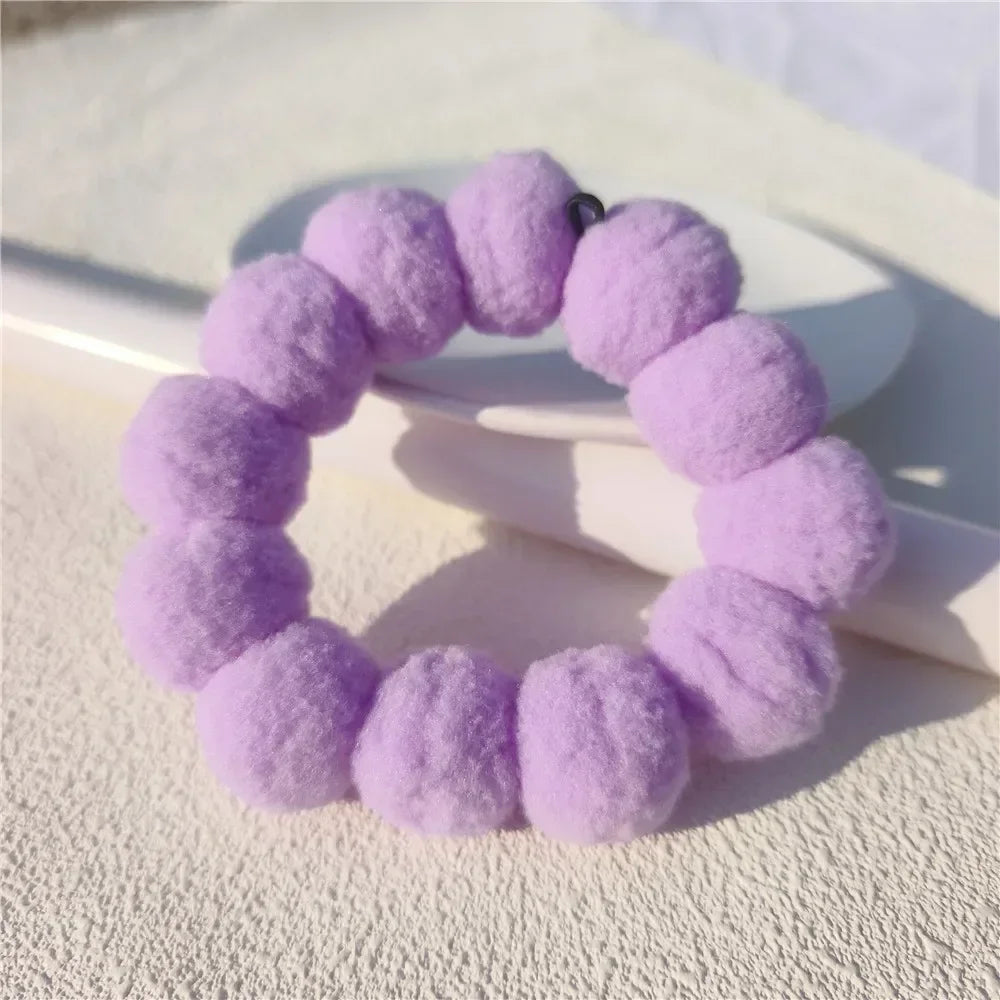 New Soft 3cm Plush Ball Handmade Pet Dog Collar Cartoon Solid Color Cat Necklace Decoration Poodle Samoyed Bichon Accessories