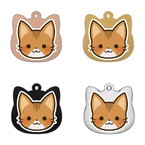 Cute Personalized Cat Tags Stainless Steel Colored Pattern Pets Cat Name Tags Pendant Engraved Keyring Kitten Accessories