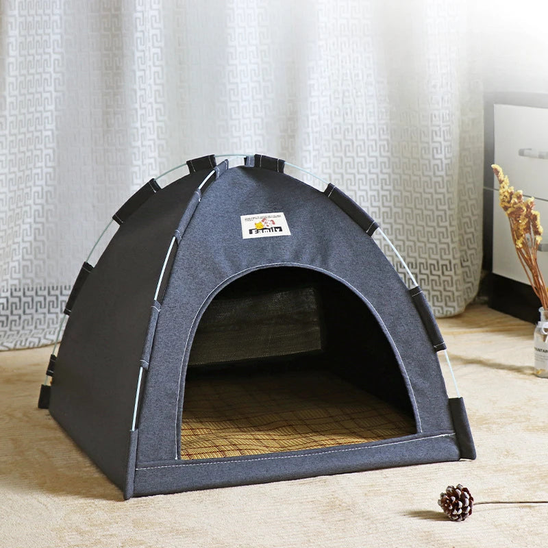 Foldable Cat House Pet Tent Four Seasons Universal Cat and Dog Pet Nest Summer Cool Mat Outdoor Portable Foldable Breathable - Play Paws Toys