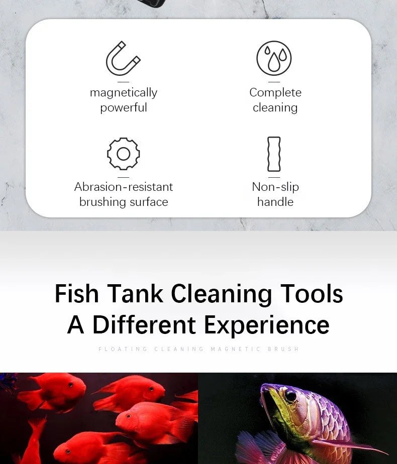 New Magnetic Brush Cleaning Tool Strong Suction Glazing Scrub Easy To Cleaning Double Sided Fish Tank Aquarium Tank Scrubber