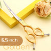 Fenice Professional JP440C&VG10 Colorful 6.0 6.5 Inch Curved Grooming Scissors Pet Scissor for Dogs Cats