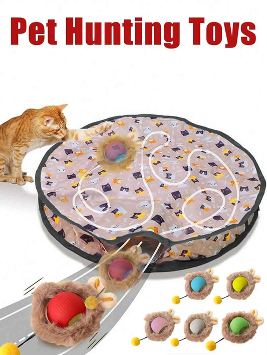 Cat Hunting Toy Set, Electric Cat Ball Toy With Lighting, Chasing & Hunting Pet Toy, USB Rechargeable, Kitten & Pet Supplies