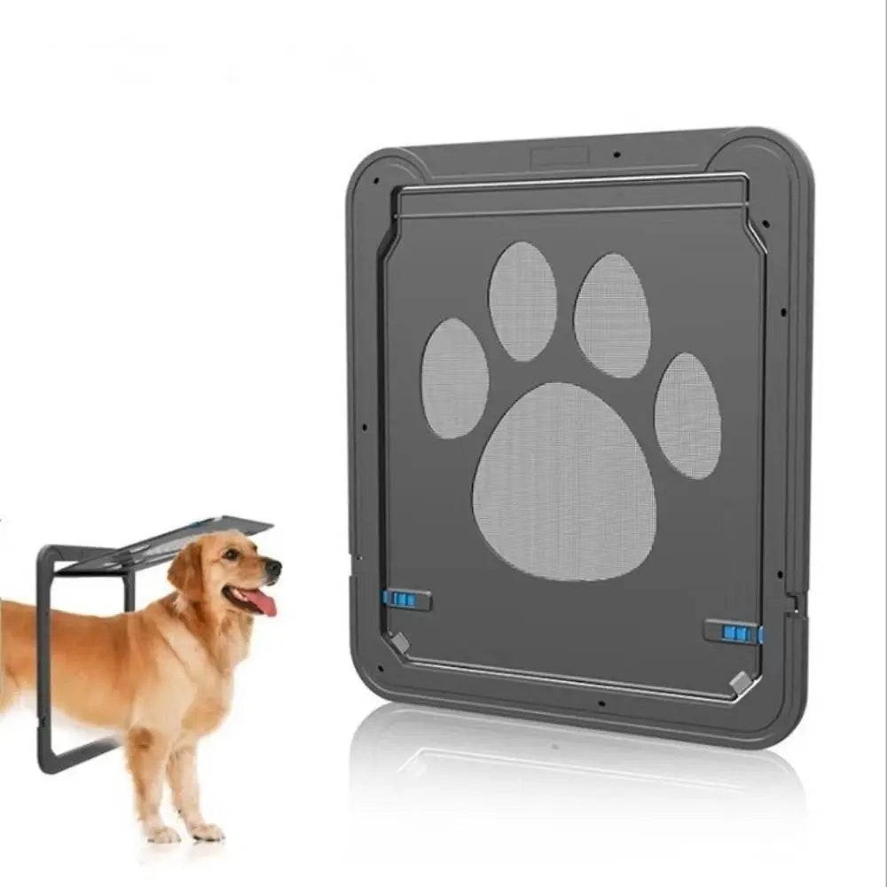 Plastic Pet Lockable Screen Door Magnetic Flap Automatic Lock Dog Flap Door Weatherproof Ventilation Self-Closing Pet Door - Play Paws Toys