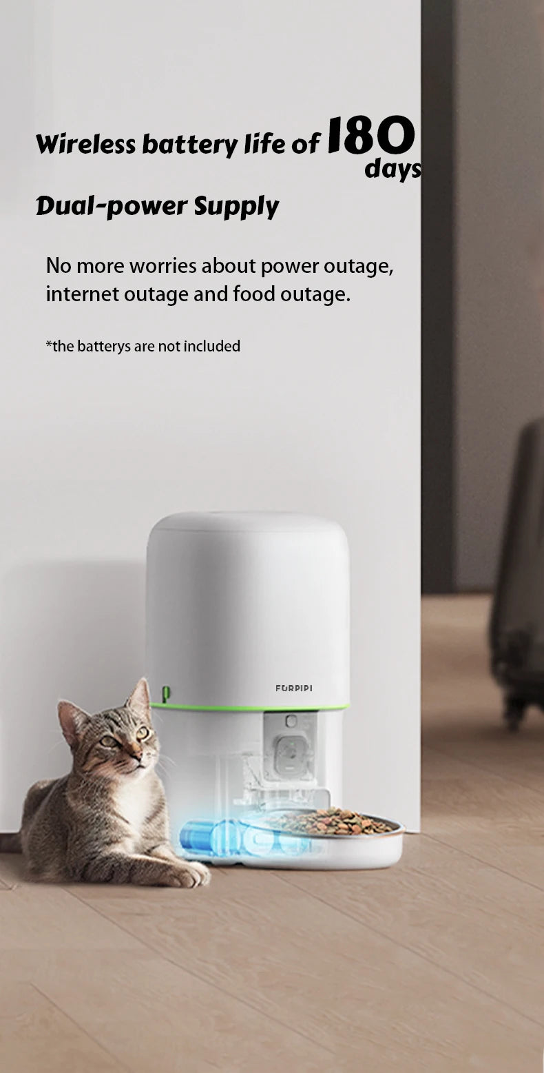1080P HD Camera Automatic Cat Feeder with 5GWiFi Tuya Pet Cat Smart Food Kibble Dispenser Auto Feeder For Cats Dog Accessories
