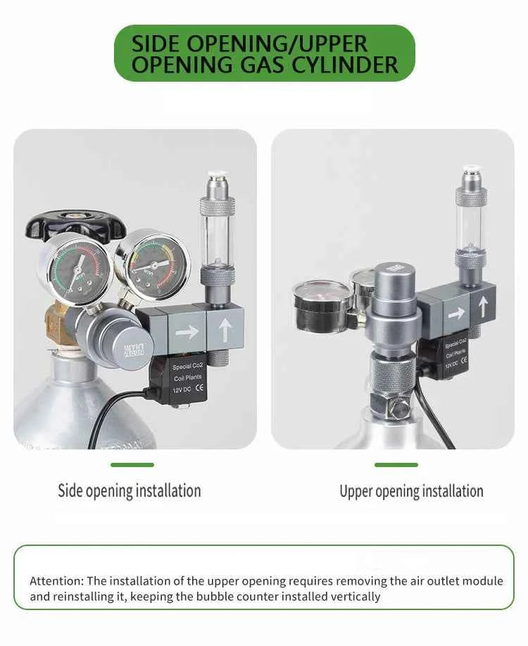 Aquarium CO2 regulator Solenoid valve Quick plug interface Bubble meter Fish tank control system CO2 pressure reducing valve