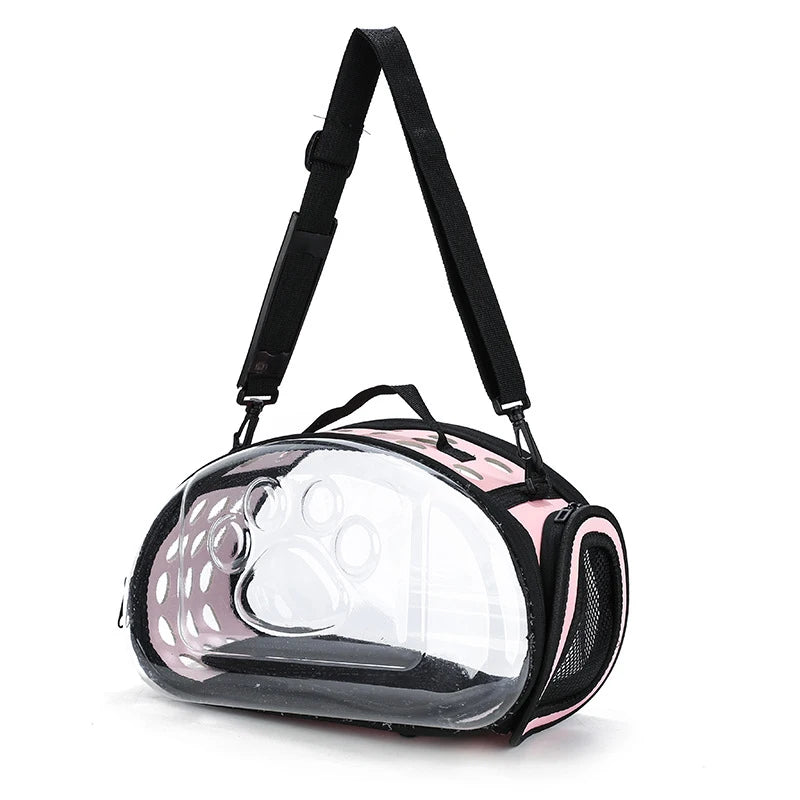 Transparent Foldable Outdoor Pet Travel Carrier Bag Handbag Puppy & Kitten Capsule Transparent Portable Shoulder Strap Bag - Play Paws Toys