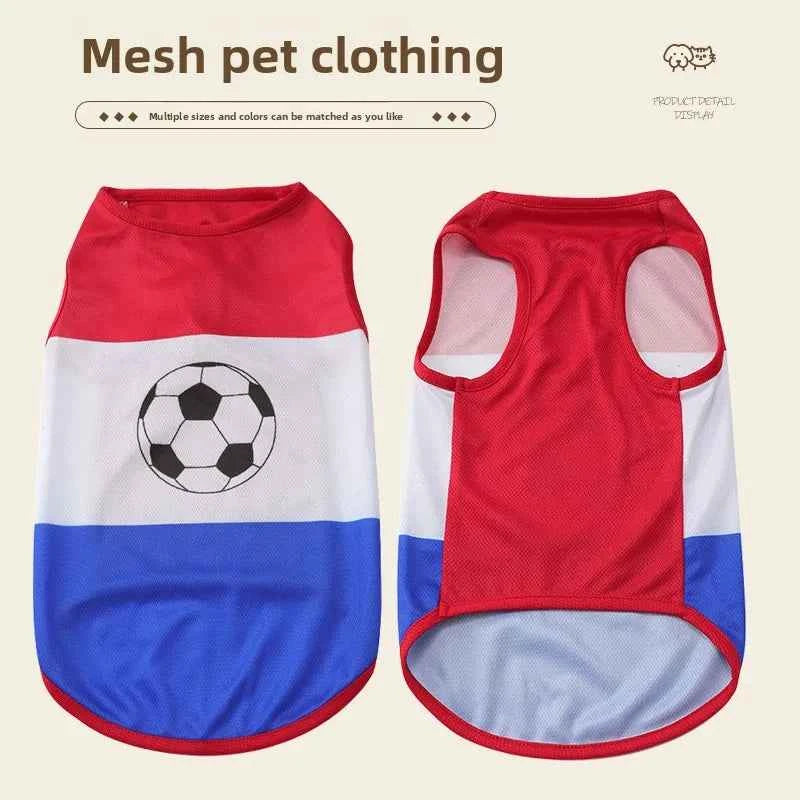 Football Team Pet Tank Top for Dogs Breathable Summer Dog Shirt Printed Small Medium Sized Dogs Clothing