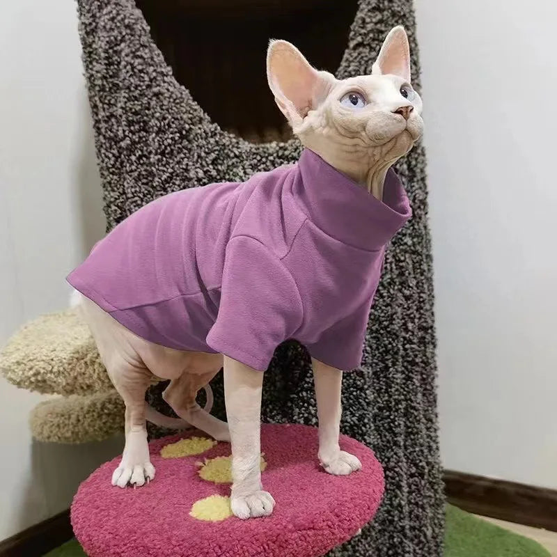 Sphynx Cat Clothes Baby Soft Cotton Fall Winter Kitten Small Dog Clothes for Cornish Devon Cat Costume Hairless Pet Clothes - Play Paws Toys