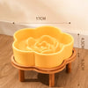 Ceramic Slow Food Bowl Anti-choking Cat Feeding Basin To Prevent Black Chin Small Dog Cat Neck Guard Wooden Frame Slow Food Bowl