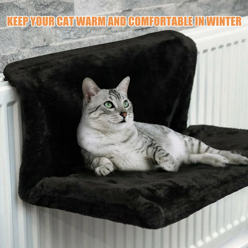 Cat Radiator Bed Hanging Cat Cradle Hammock Small Pet Animal Hanging  Bed with Metal Frame Luxury Warm Fleece Basket for Cats - Play Paws Toys