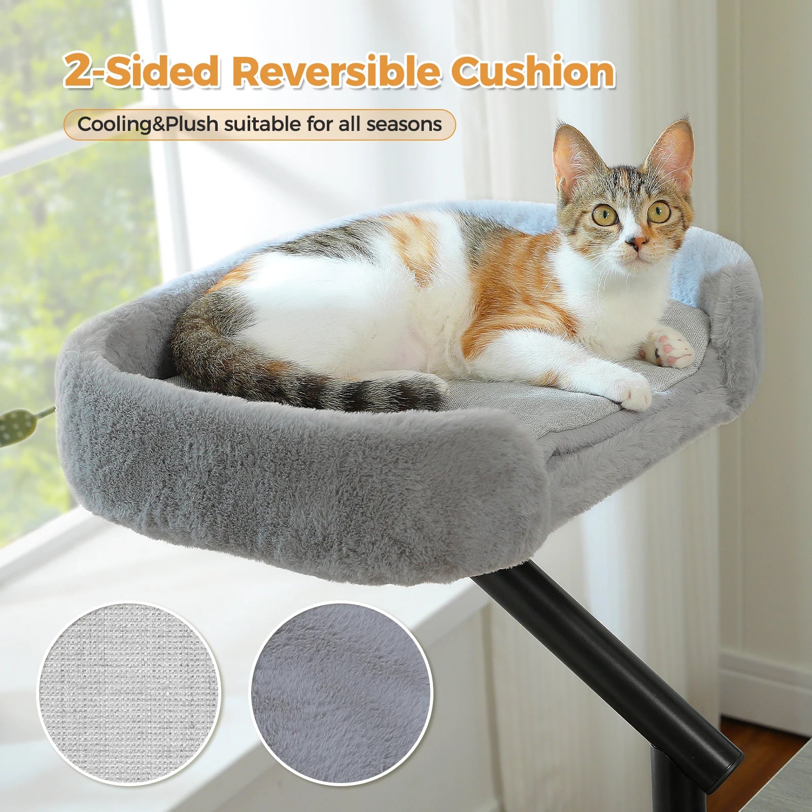 Cat Desk Bed, 360° Rotatable Cat Bed Stand for Indoor Cats, Adjustable Cat Basket, Cats Hammock for Table, Soft Cat Bed for Desk - Play Paws Toys
