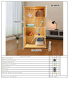 Cat Cage, Cat Villa, Yellow Cage, Natural Wood Color Pet Cage, Free Assembly, Multi-Cat, Space-Saving, Three-Layer Iron Mesh Cage, Household Cat Cabinet - Play Paws Toys
