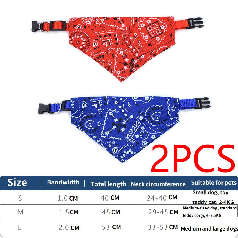 Dog Cat Neck Decor Adjustable Triangular Bandage for Pet Washable Scarf Bandana Collar Bibs Cat  Birthday Party Dress Up GWFD02