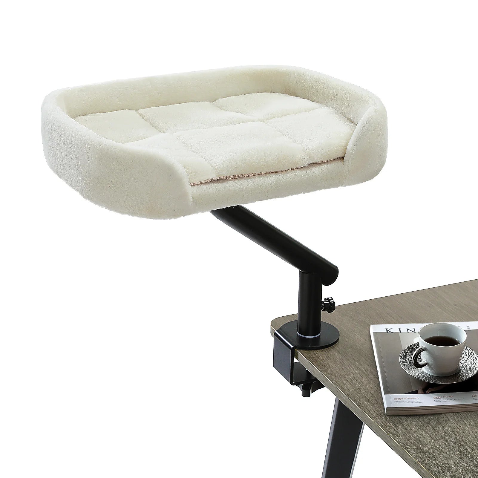Cat Desk Bed, 360° Rotatable Cat Bed Stand for Indoor Cats, Adjustable Cat Basket, Cats Hammock for Table, Soft Cat Bed for Desk - Play Paws Toys