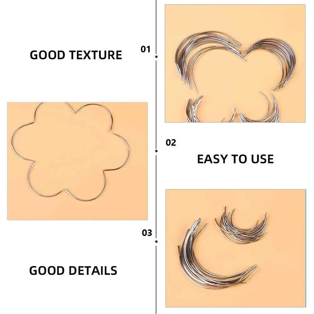 96Pcs Stainless Steel C Type Curved Sewing Needles Big Eye Hand Needles for Craft Sewing Repair Big Eye Needle